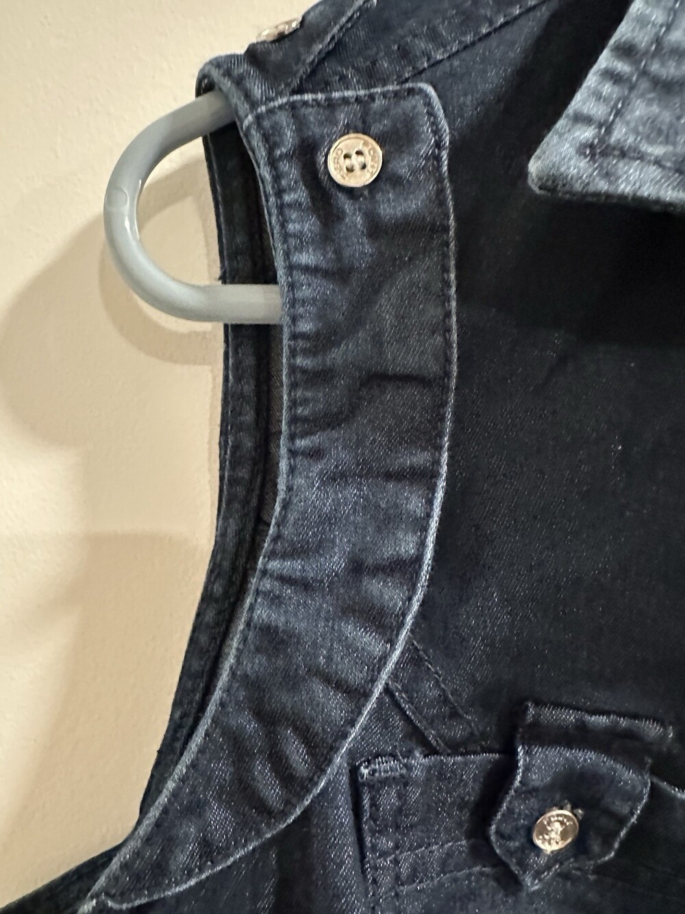 Point Zero Express Design Studio Blue Denim sleeveless pockets tank Size XL - Picture 6 of 8